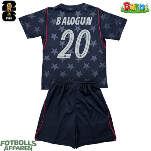 Förenta stater Folarin Balogun #20 Bortaställ Barn VM 2026 Kortärmad (+ Korta byxor)